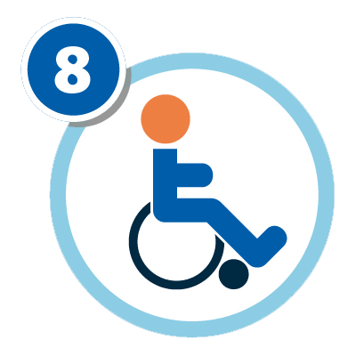Point 8 Graphic: Patient in wheelchair