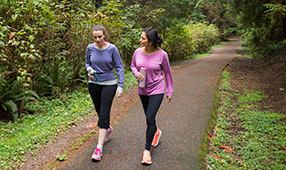 Two Women Walking for Exercise