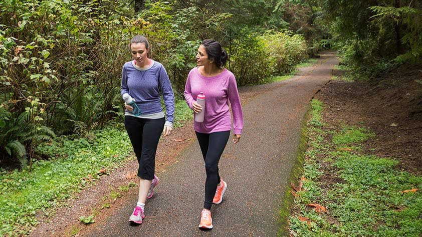 Two Women Walking for Exercise