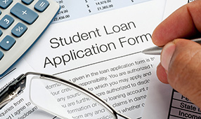 Close Up of Student Loan Application Form