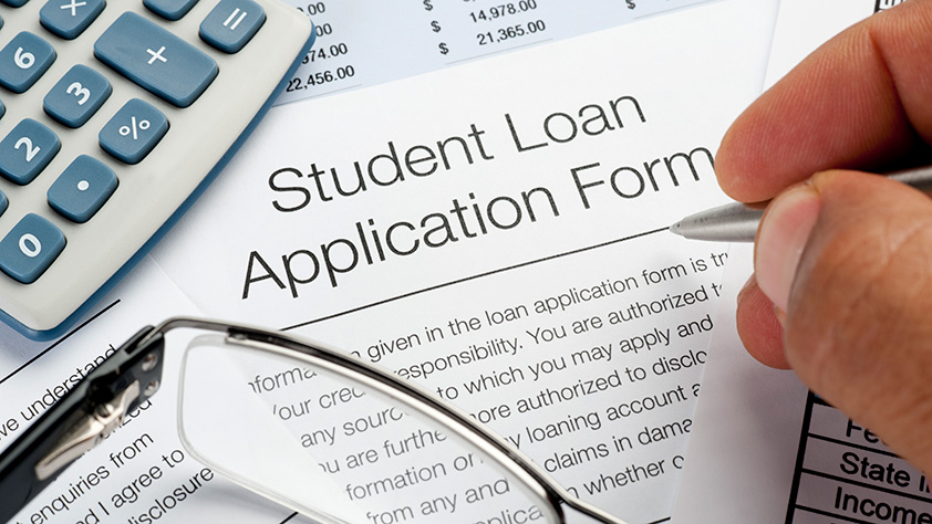 Close Up of Student Loan Application Form