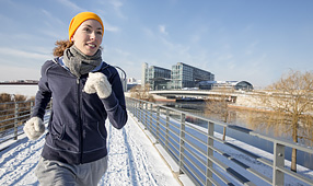 Woman Jogging in Winter