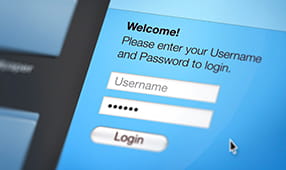 Close Up of Computer Screen Login