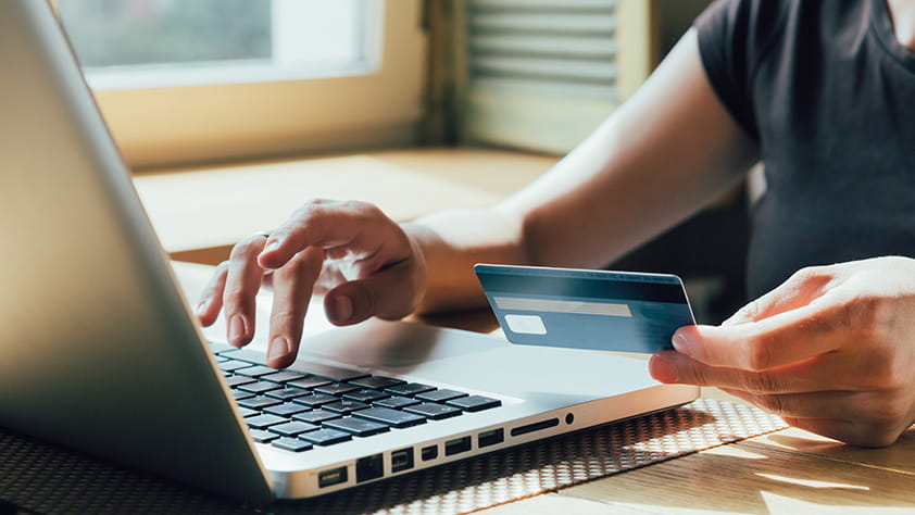 Close Up of Female Making an Online Purchase
