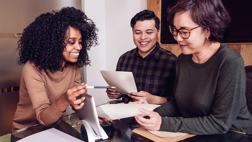 Couple working with a financial advisor