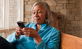 Senior African American Woman on Smartphone