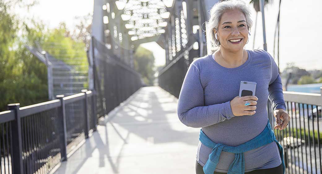 Woman Jogging Outside for Her New Year’s Fitness Resolution