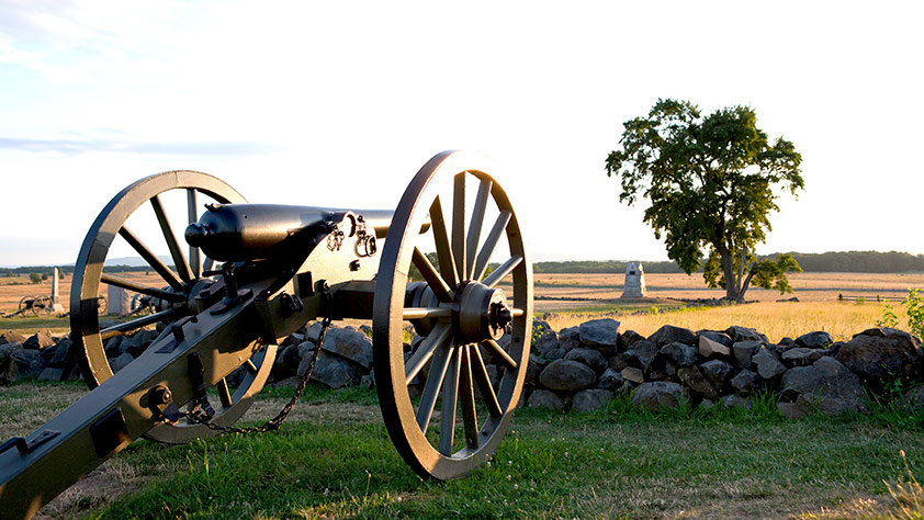 Cannon at 'The Angle', the site of Picket's Charge. Gettysburg National Military Park, Gettysburg, Pennsylvania