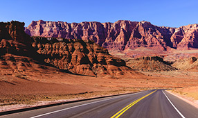 Highway through the Painted Desert in Arizona