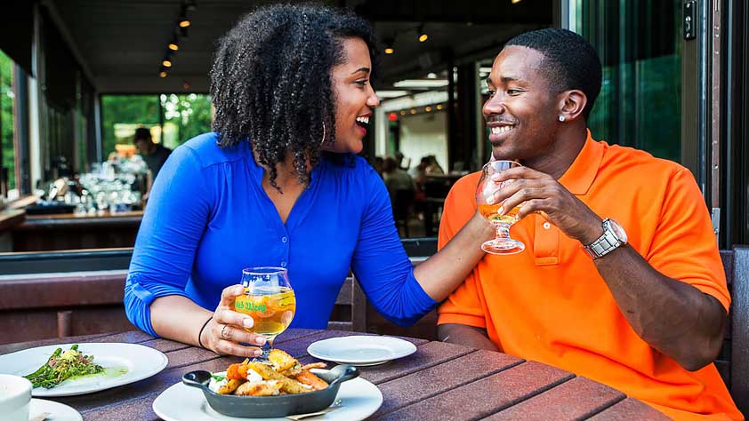Couple Dining Out in Asheville, NC