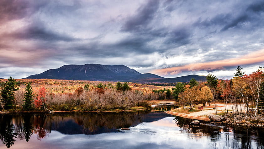 View of Mount Katahdin in Maine