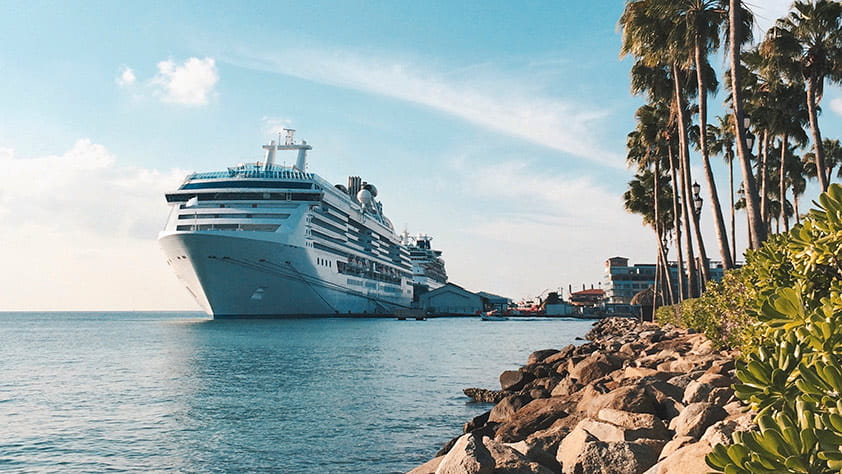 Scenic view of cruise boat