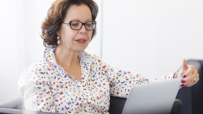 Young Woman Answering Interview Questions