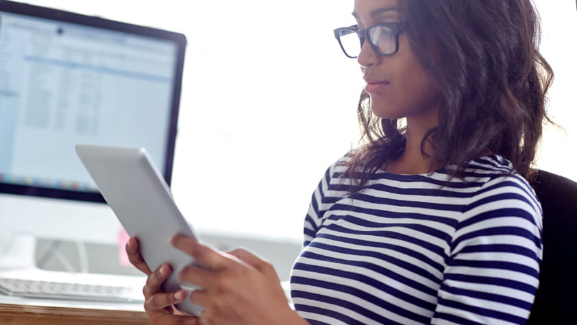 Young Woman Using a Tablet