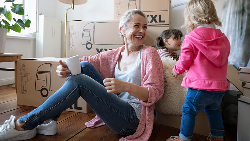 Family Enjoying Move In Day