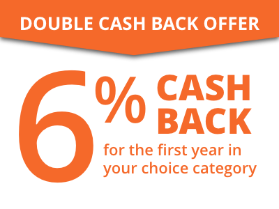 Double cash back offer