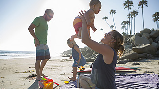 NEA Complimentary Life Insurance - Family at the Beach