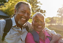 Older couple outside