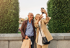 Happy Senior Couple Taking a Selfie
