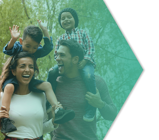 Happy Family Taking a Walk