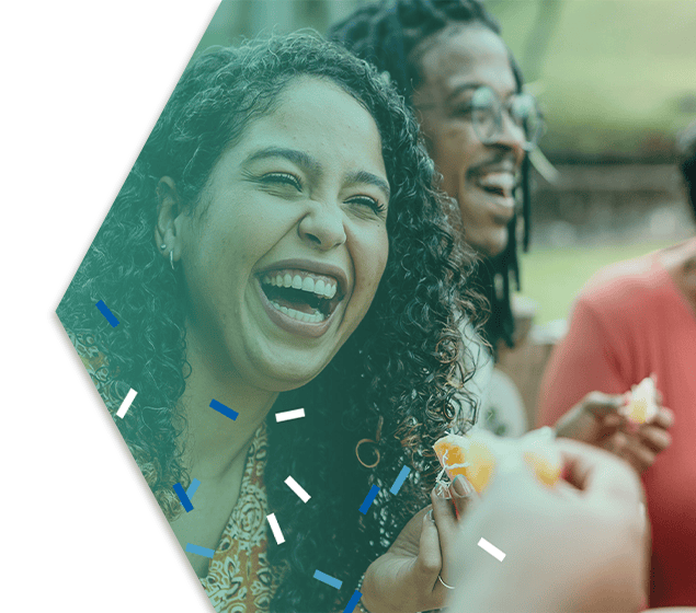 Happy Woman and Man Laughing