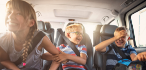 Happy Children in a Car
