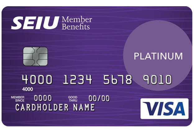 Ilustración de la Tarjeta SEIU Visa Platinum Edition