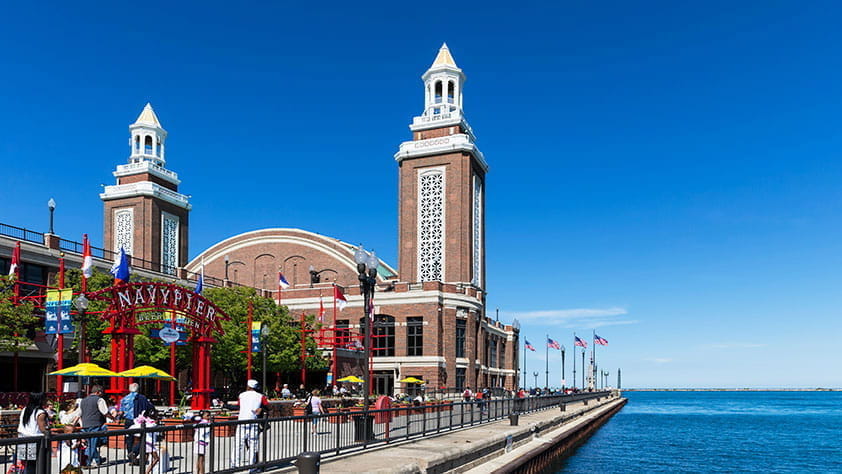 "Navy Pier on Lake Michigan in Chicago