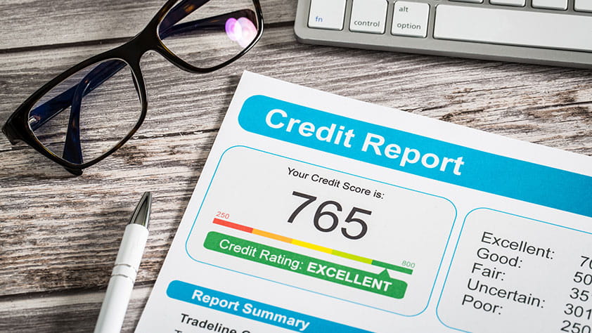 A credit score report statement