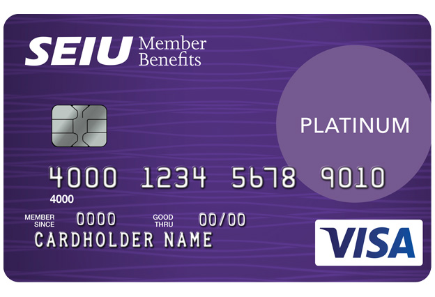 Illustration of SEIU Platinum Edition Visa Card
